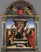 RAFFAELLO Sanzio Madonna and Child Enthroned with Saints oil painting